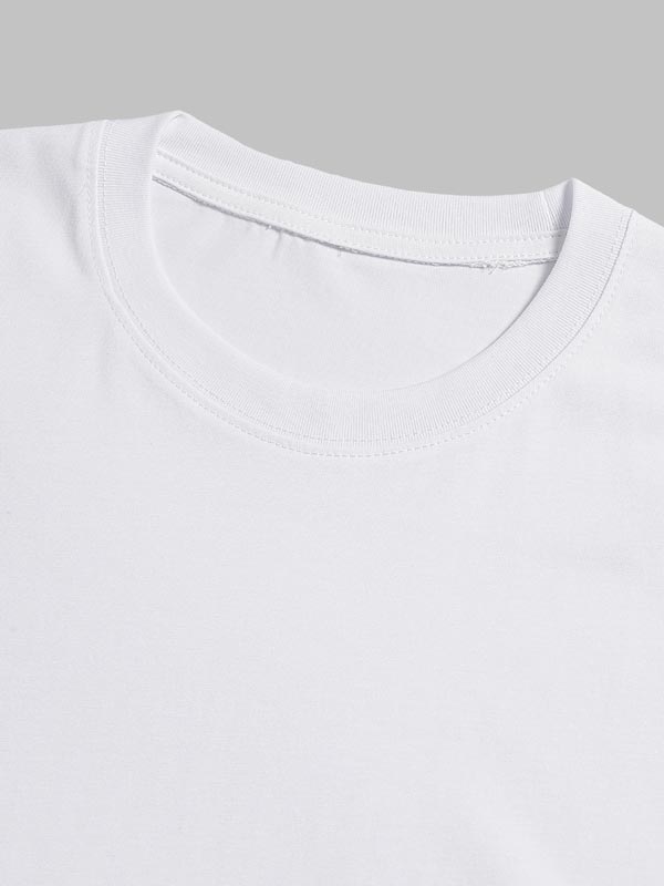 Men's solid color cotton basic round neck short-sleeved T-shirt