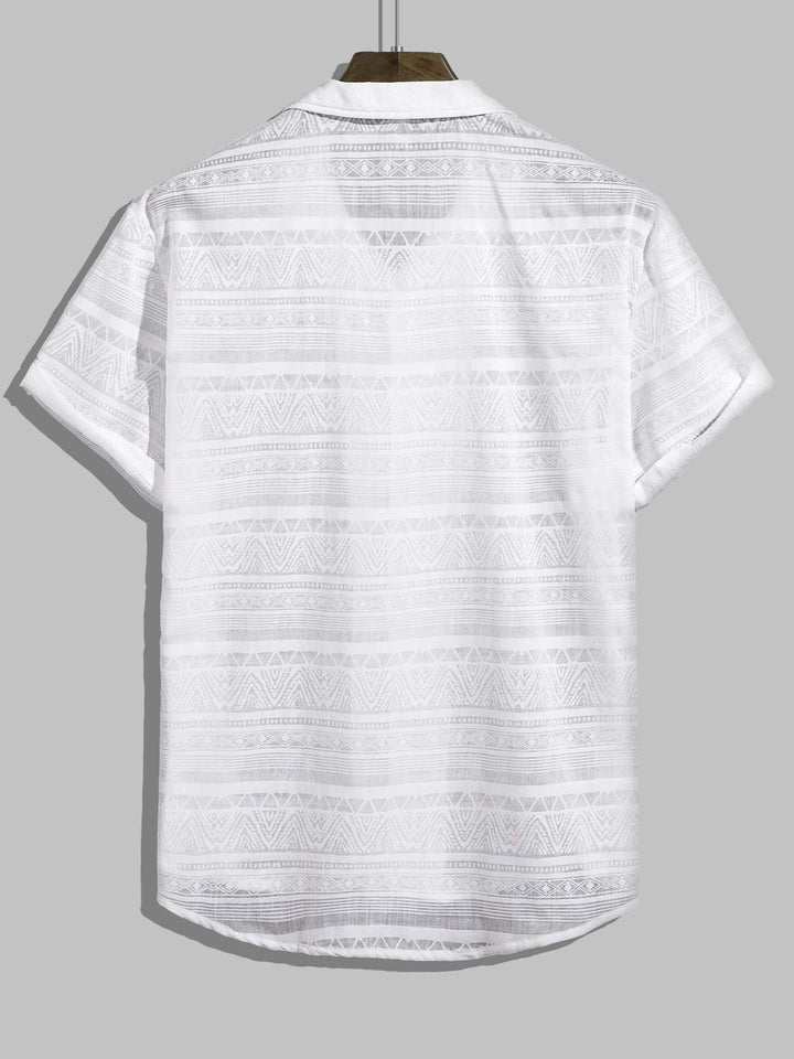 Men's Vintage Sheer Sexy Casual Short Sleeve Shirt
