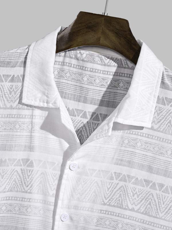 Men's Vintage Sheer Sexy Casual Short Sleeve Shirt