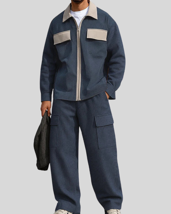 Utility Color Block Corduroy Matching Set