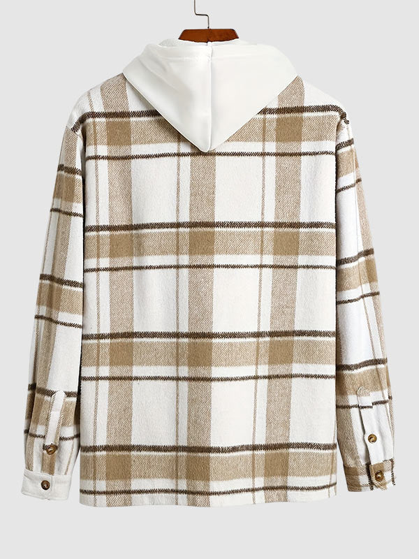 Men's Plaid Wool Blend Casual Shirt