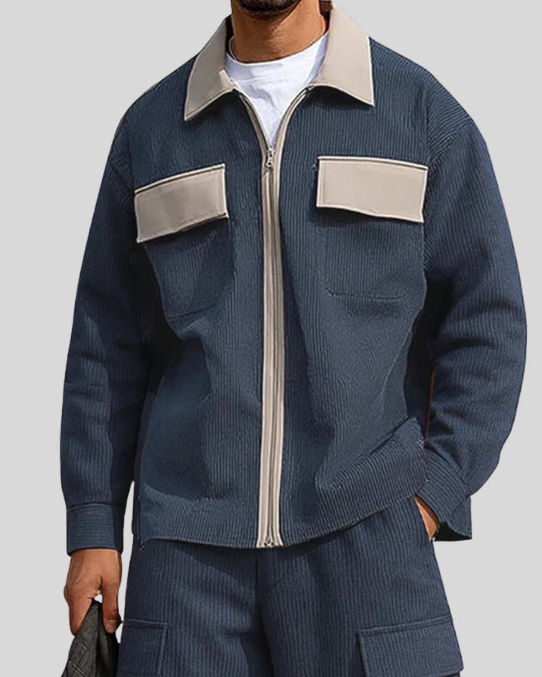 Utility Color Block Corduroy Matching Set