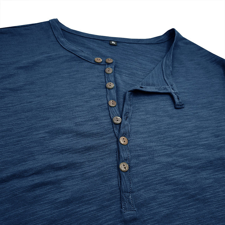 Short Sleeve Cotton Henley