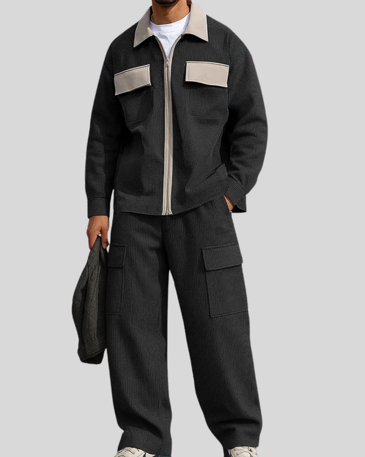 Utility Color Block Corduroy Matching Set