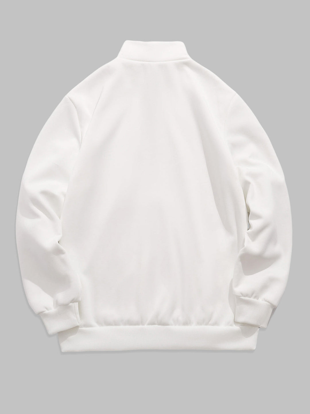 Men's stand collar zipper letter print fleece sweatshirt