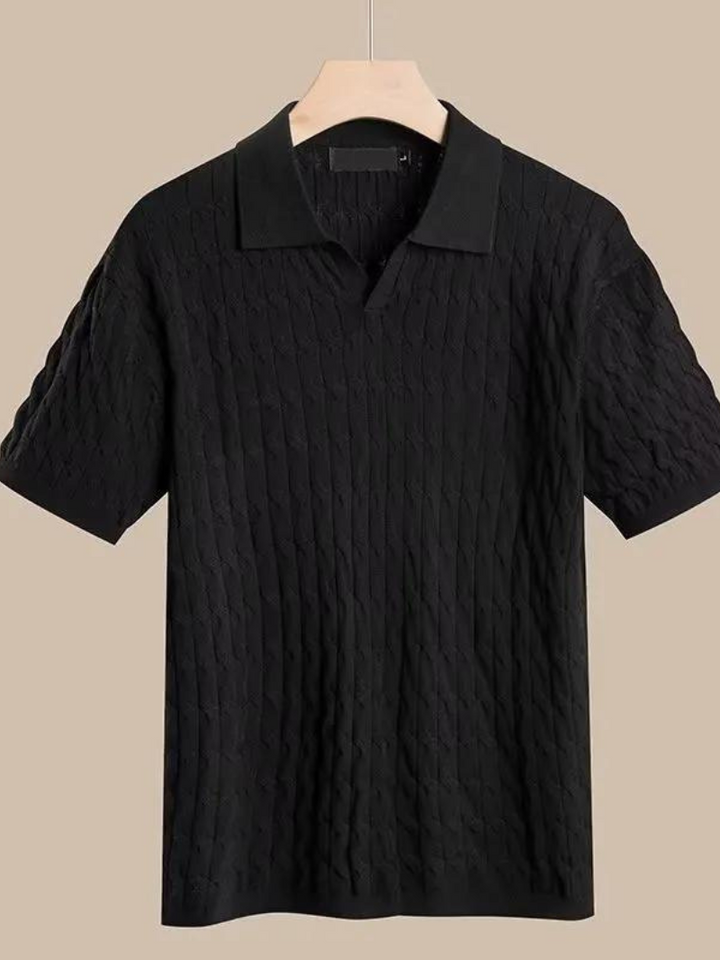 Desiderio: Muscle Fit Knit Polo Shirt