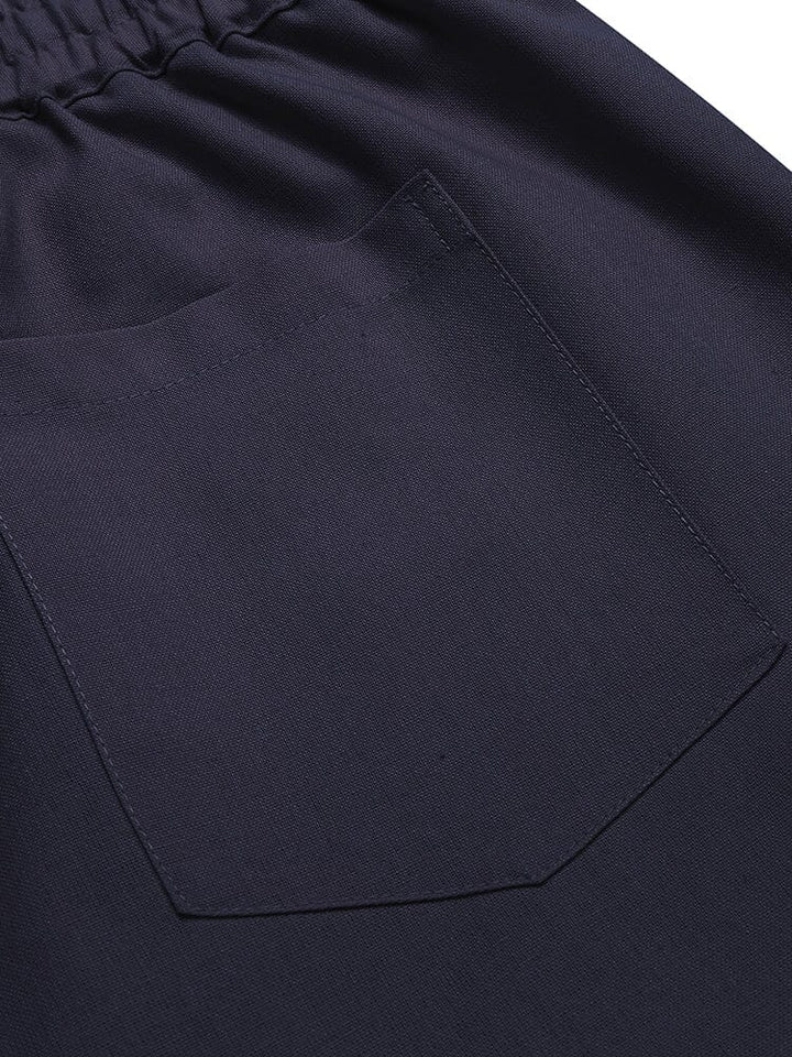Casual Elastic Waist Linen Blend Pants (US Only)