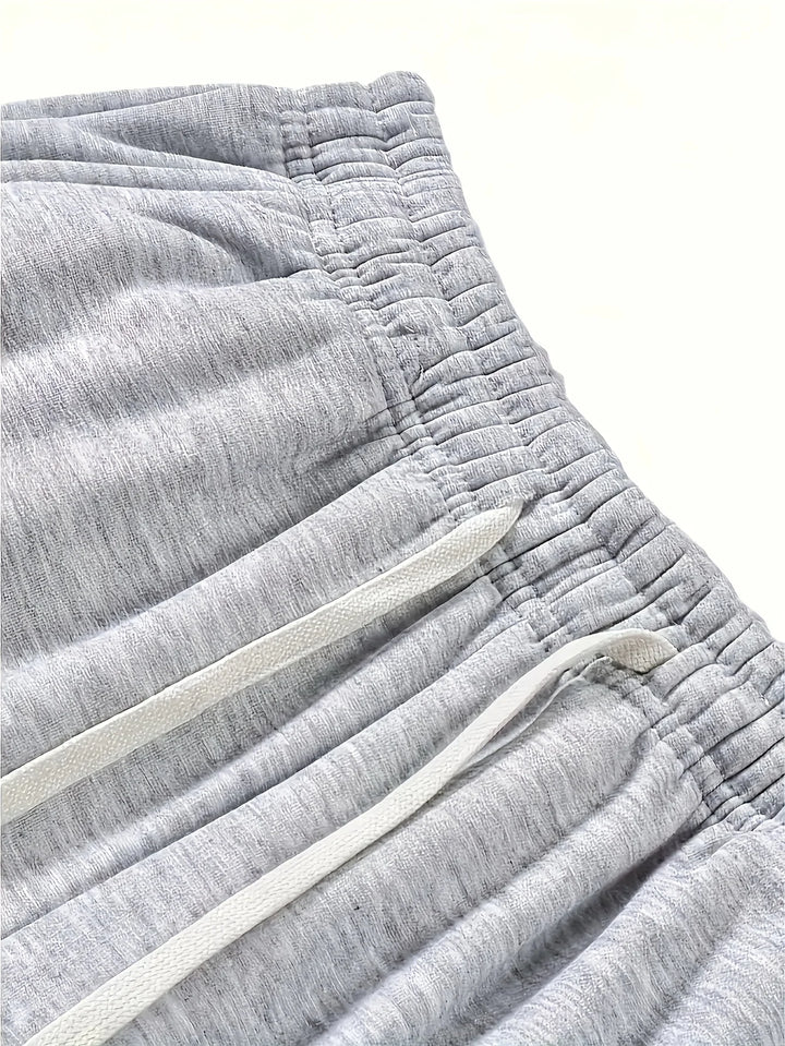 pants elastic drawstring waist loose straight casual