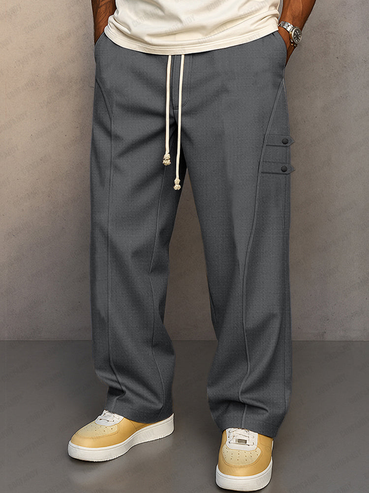 Casual Structured Design Relaxed Fit Pants