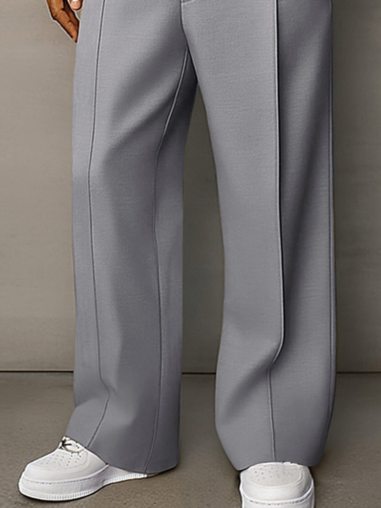 Casual Refined Button Detail Suit Pants