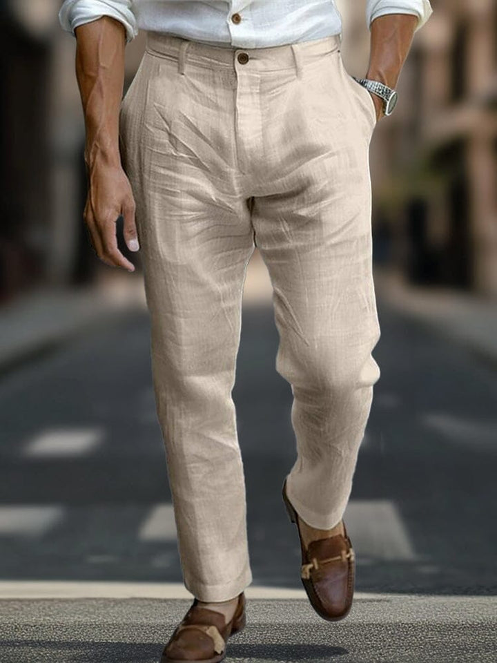 Essential Regular Fit Cotton Linen Pants