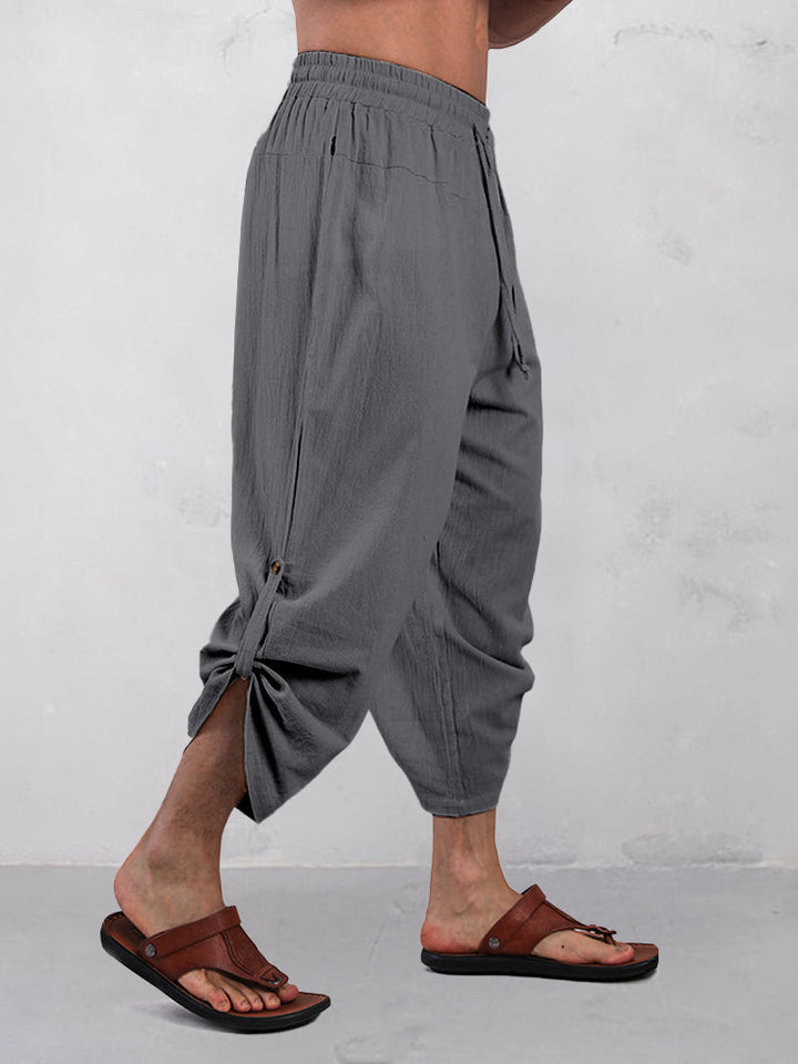 Relaxed Comfort Cotton Cropped Pants