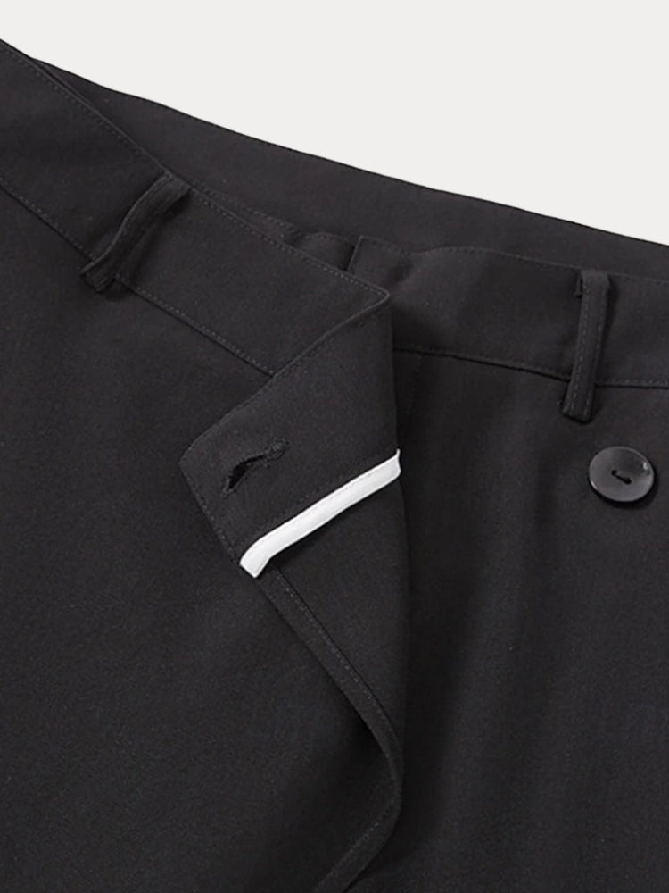 Modern Asymmetric Patchwork Suit Pants