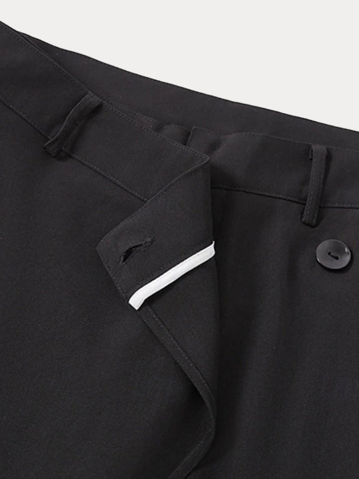 Modern Asymmetric Patchwork Suit Pants