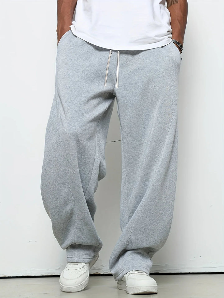 pants elastic drawstring waist loose straight casual