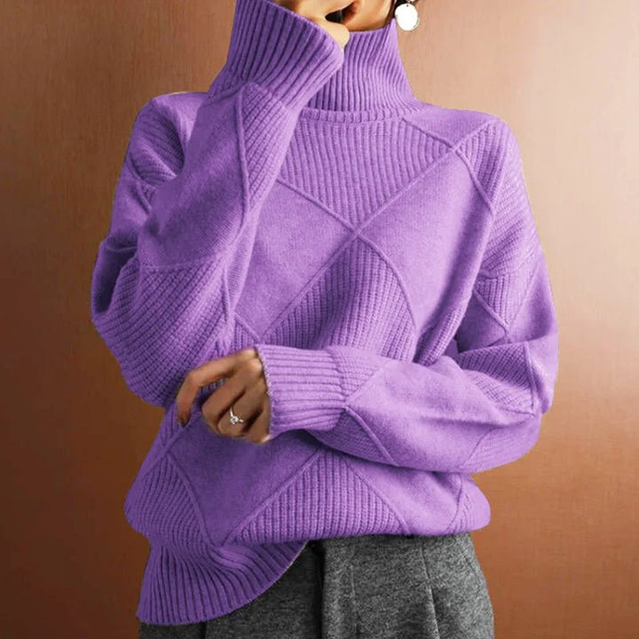 EMMA - ARGYLE TURTLENECK JUMPER